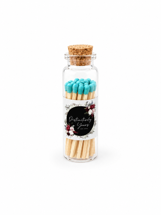 Turquoise Match & Striker Glass
