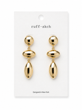Triple Link Gold Drop Earrings