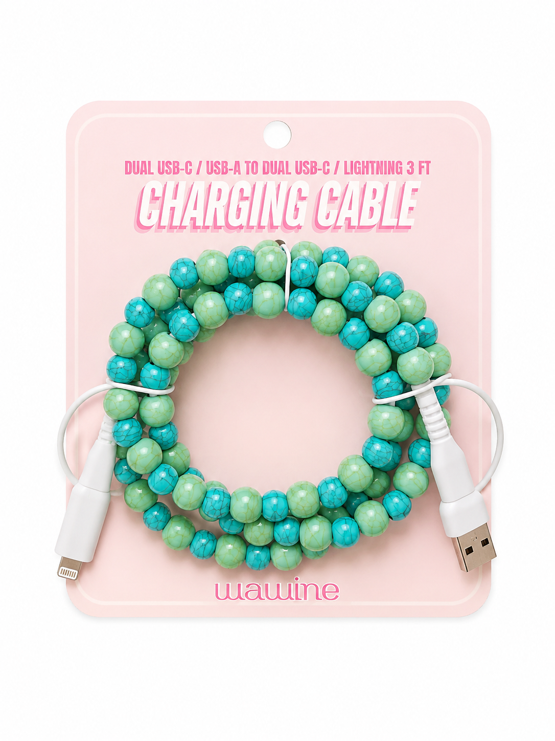 Turquoise Mix Beaded Phone Charger