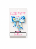 Blue Floral Straw Topper