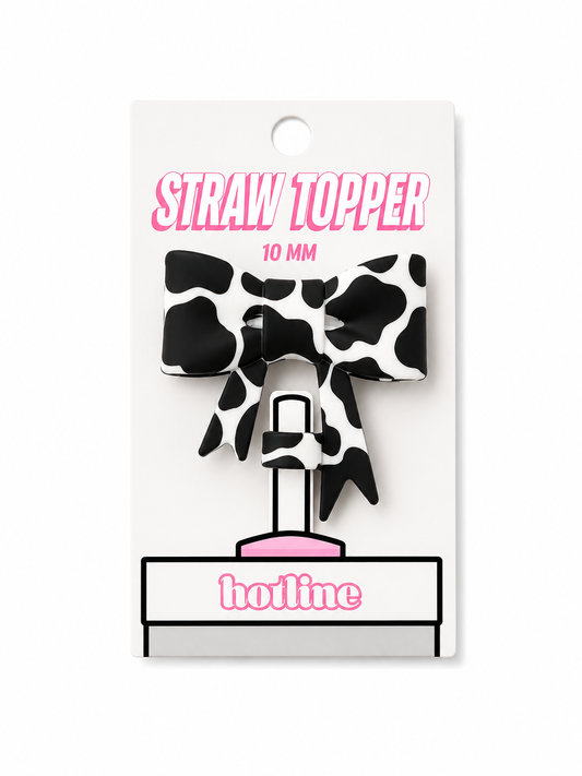 Cow Print Straw Topper
