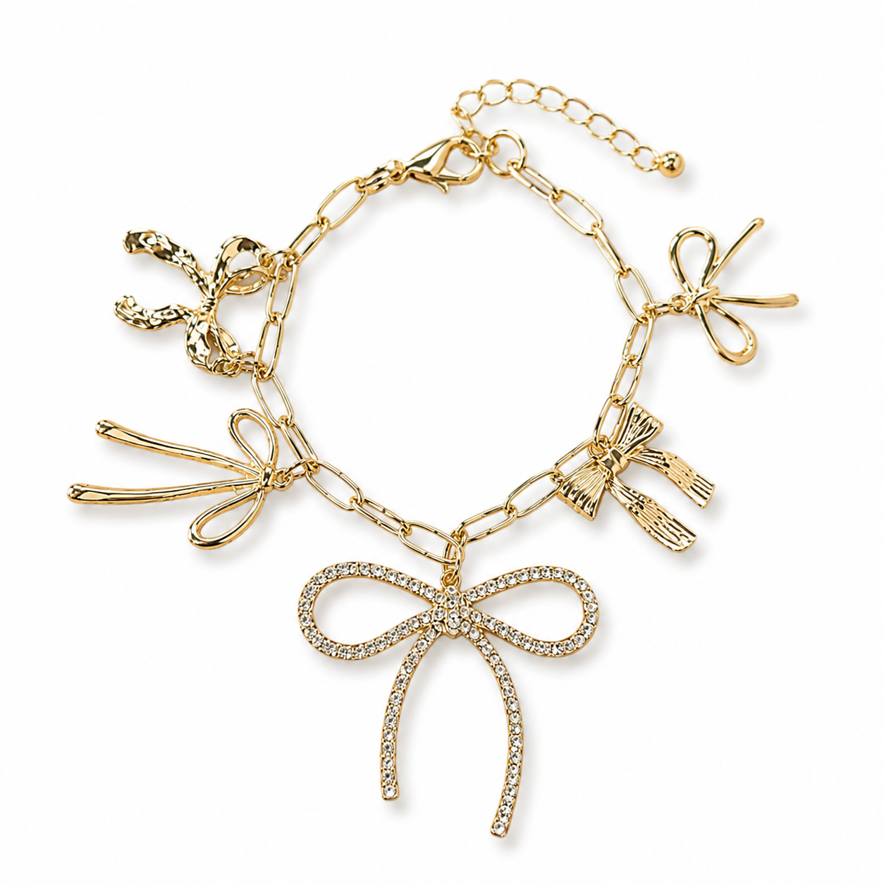 Golden Bow Charm Bracelet