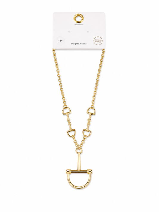Gold Horse Bit Necklace