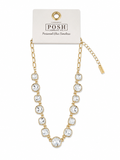Clear Rhinestone Linked Necklace