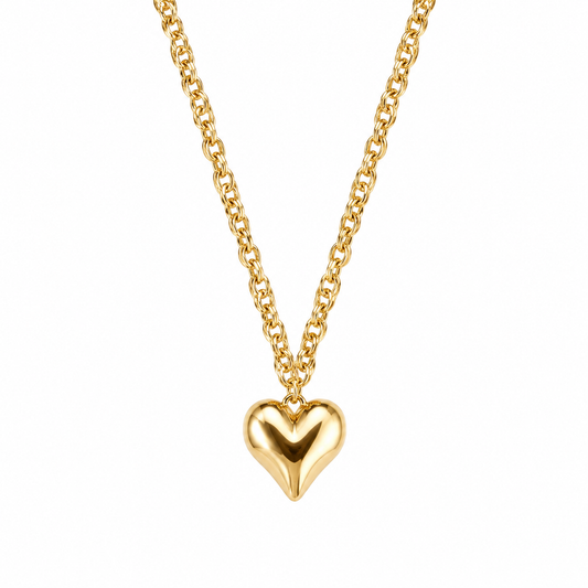 Gold Chunky Heart Necklace