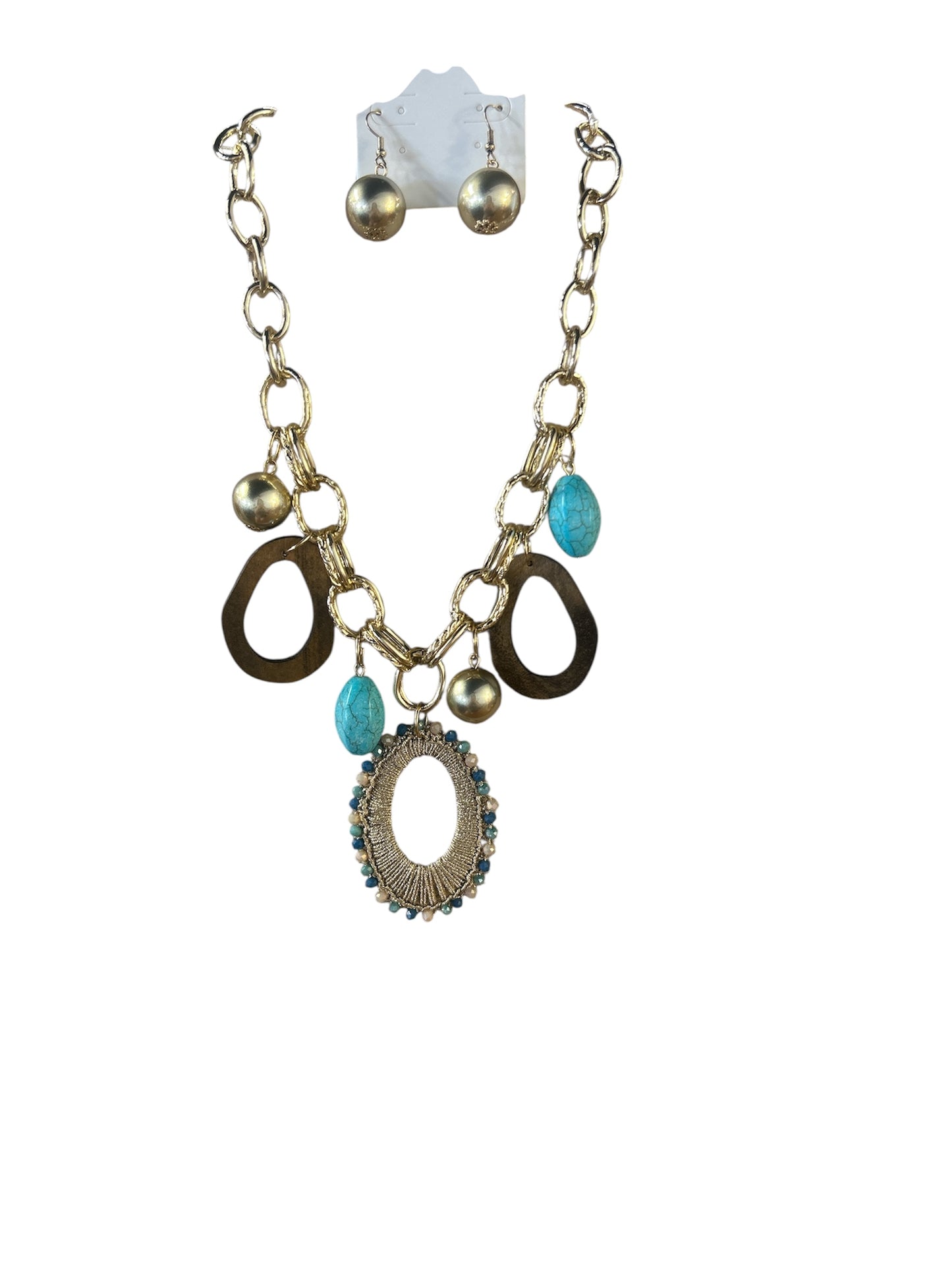 Golden Glow Drop Necklace set