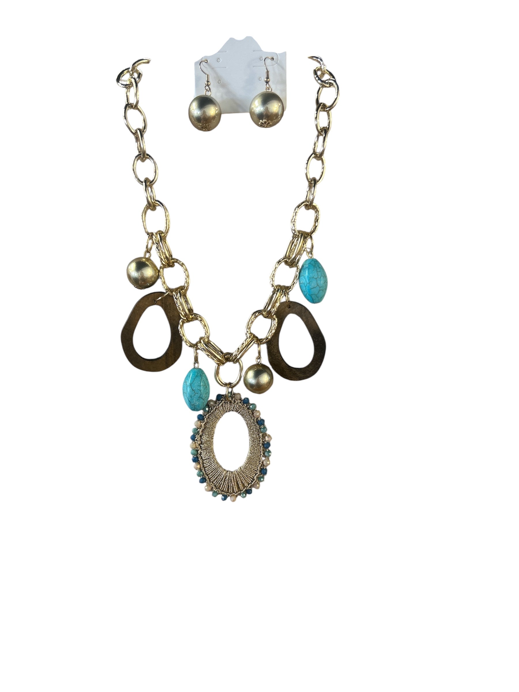 Golden Glow Drop Necklace set