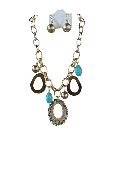 Golden Glow Drop Necklace set