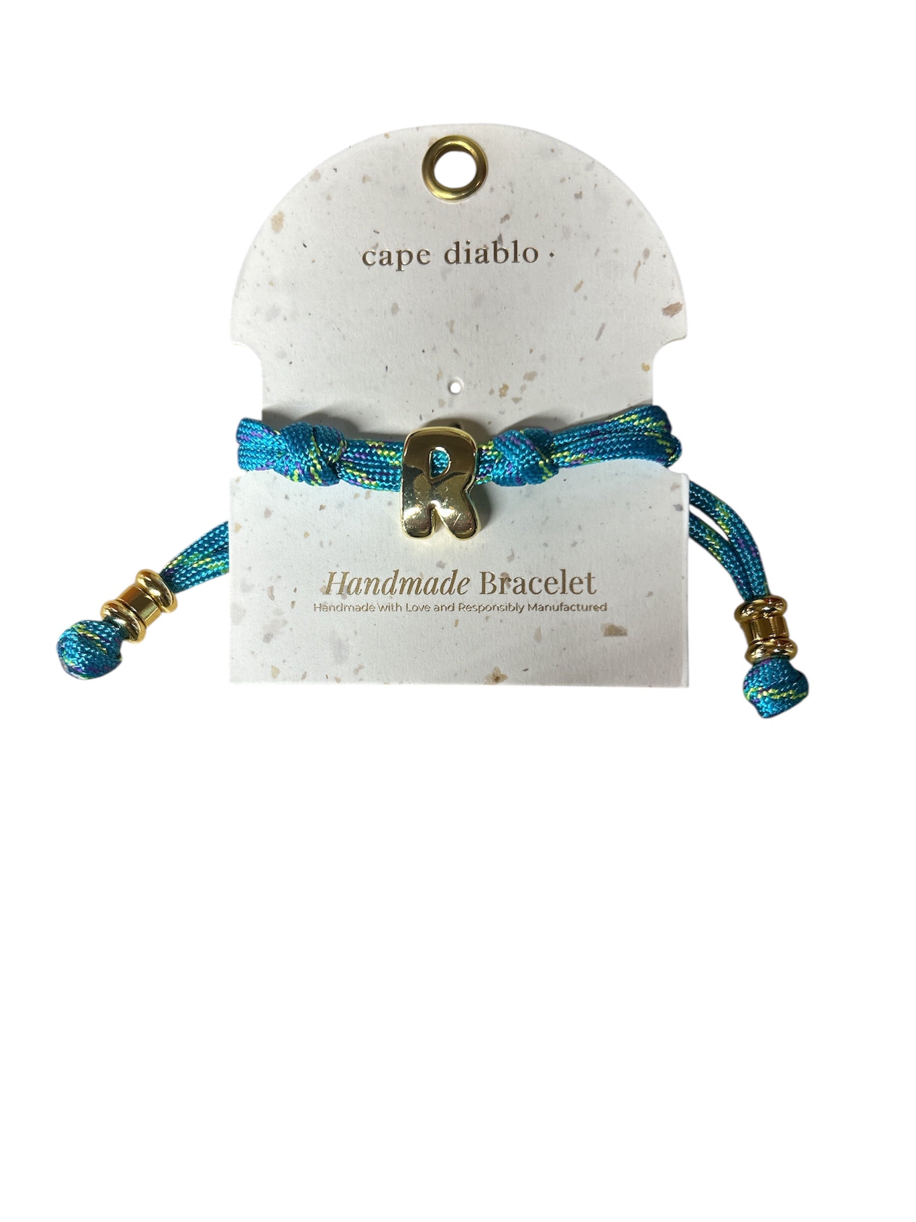 Gold Initial Blue  Braclet