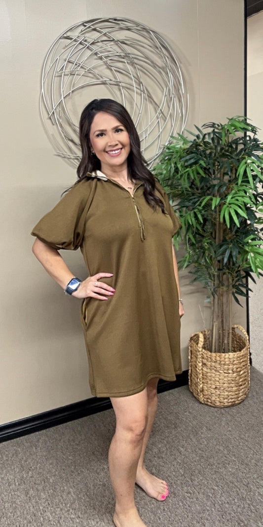 Olive Twist Dress