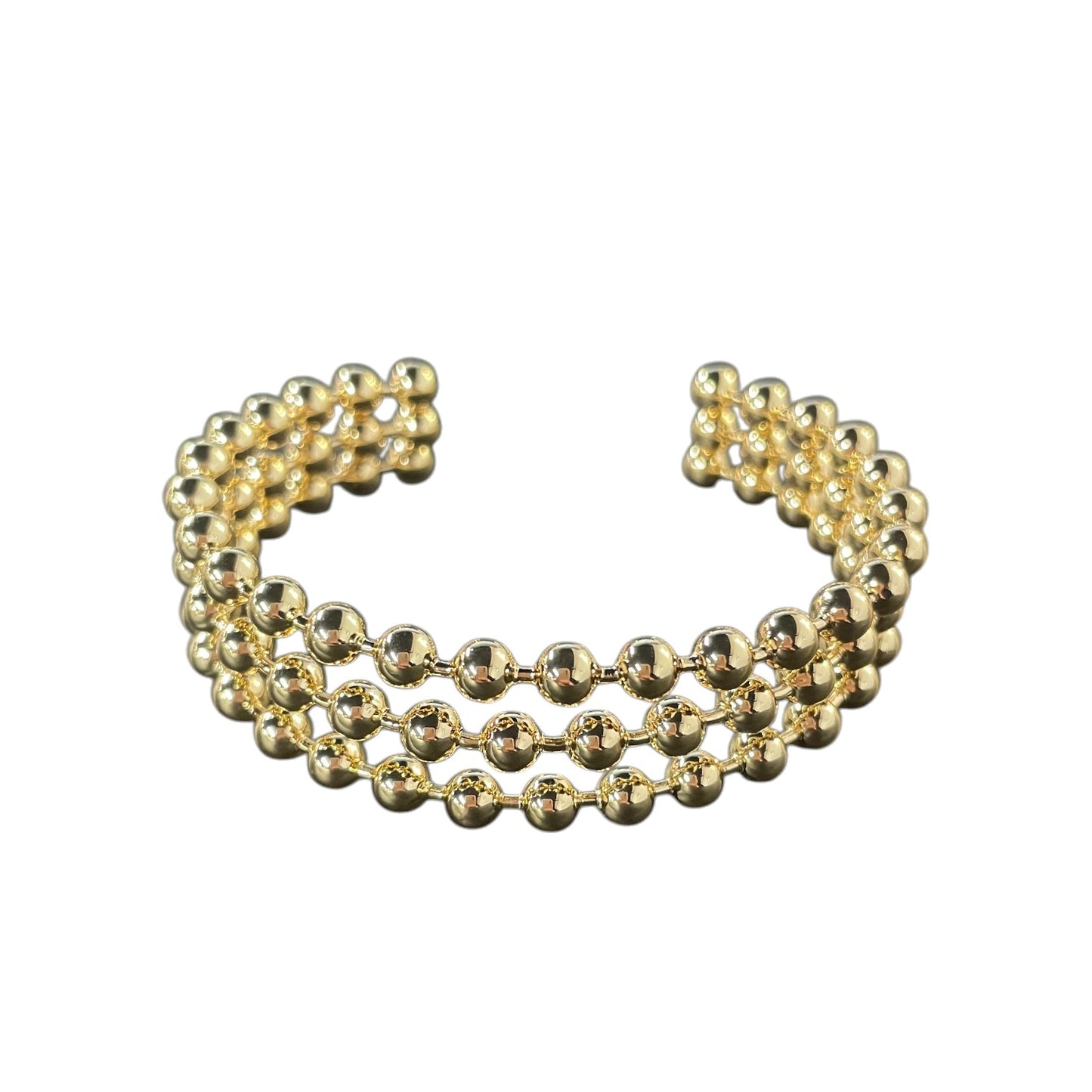 Beaded Gold Cuff Bracelet