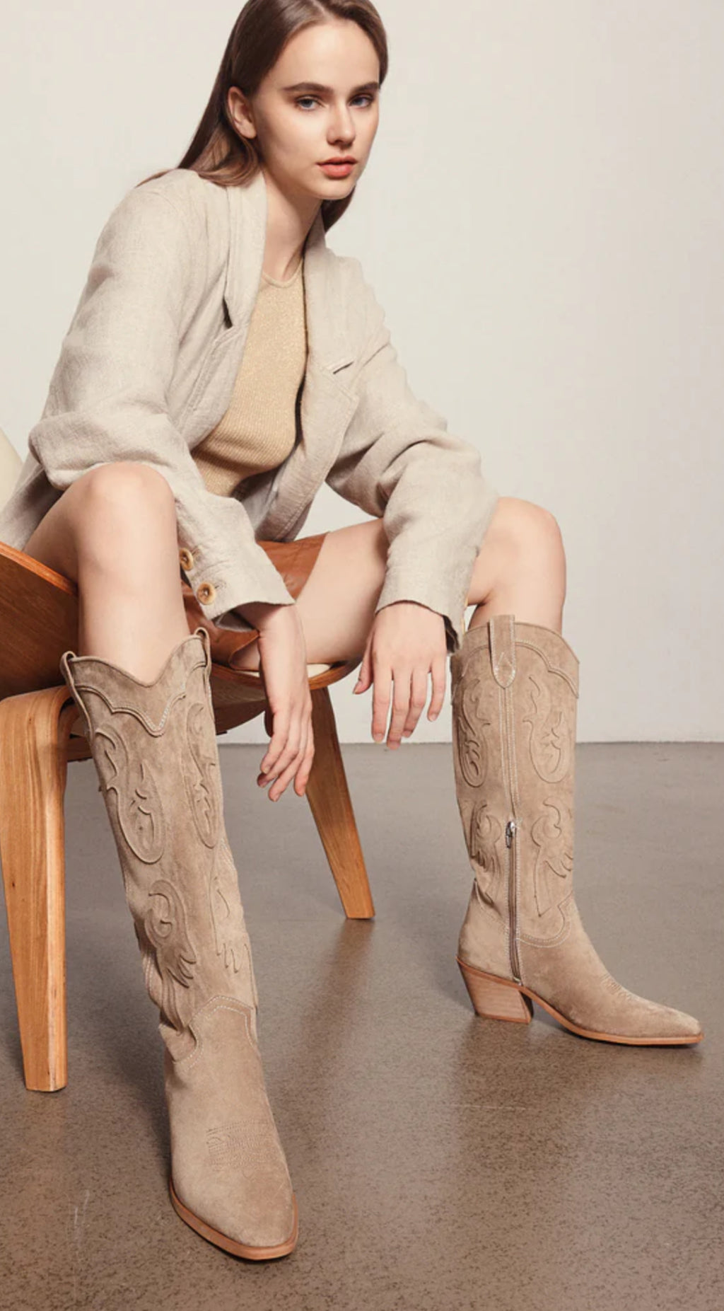 Taupe Western Boots