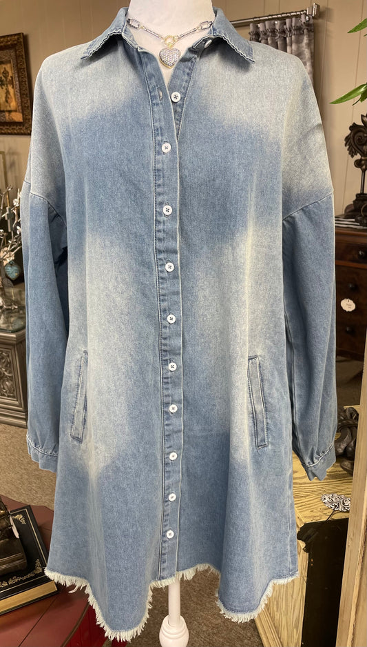 Blue Risen Med Washed Denim Dress