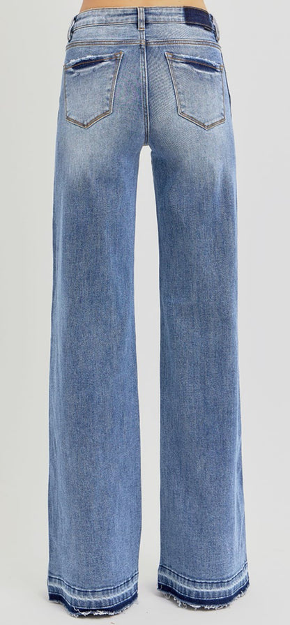 Risen Low Rise Wide Leg Released Hem