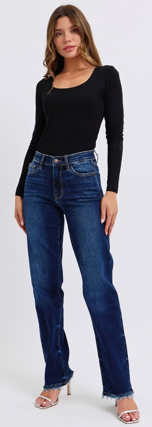Judy Blue Straight Leg w/Raw Hem