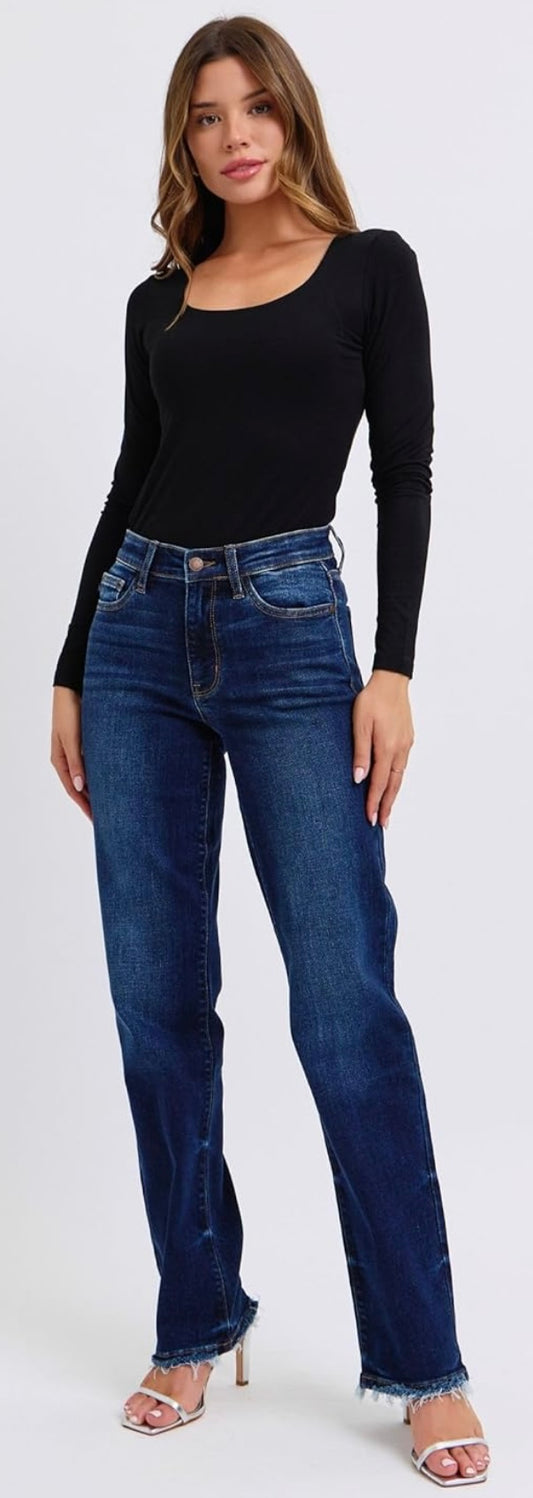 Judy Blue Straight Leg w/Raw Hem