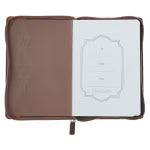 Faith Chestnut Brown Faux Leather Classic Journal with Zipper Closure - Matthew 17:20