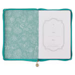 Trust in the Lord Teal Floral Faux Leather Journal with Zipper Closure - Proverbs 3:5