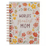 World's Greatest Mom Whimsical Floral Spiral-Journal