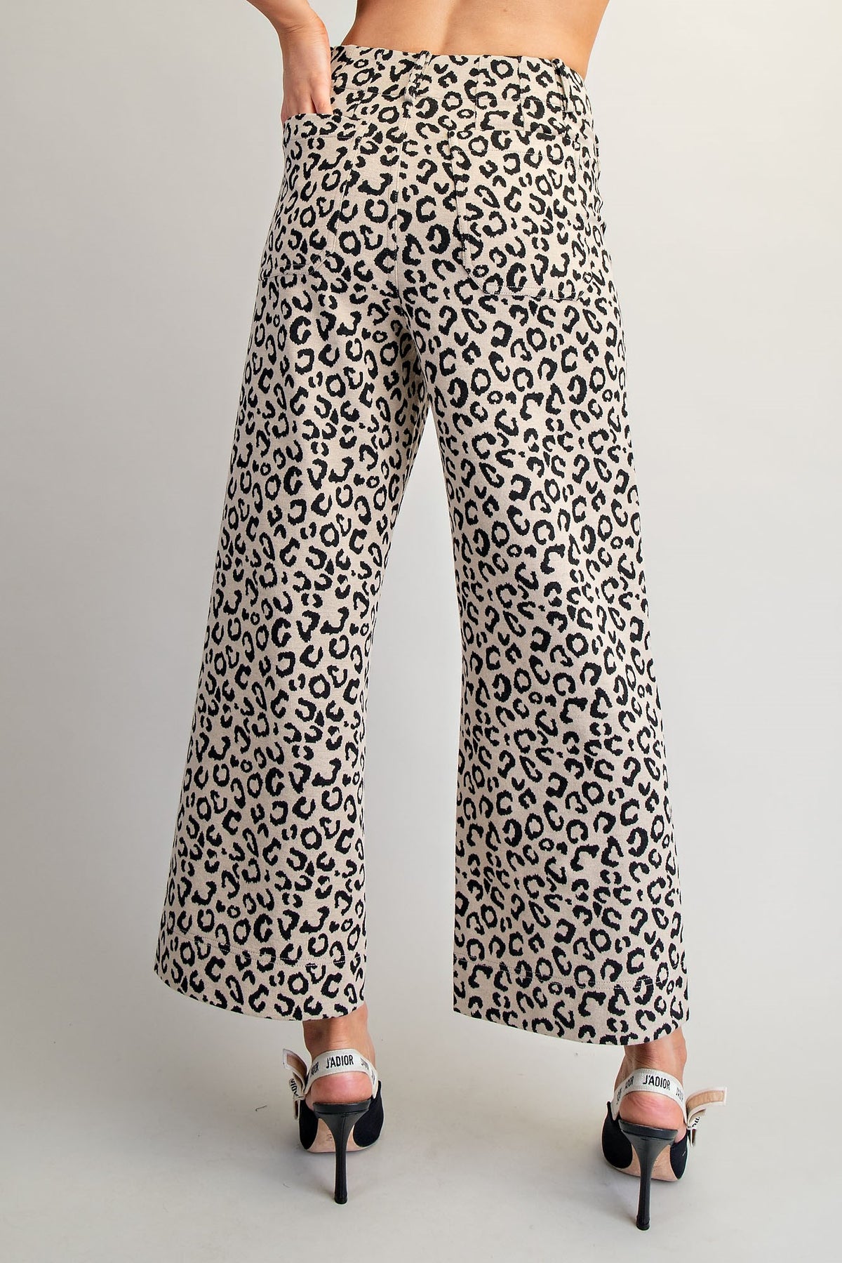 Leopard Printed Zipper Front Pants