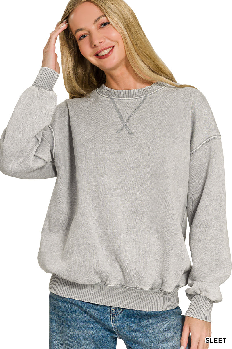 Sleet Acid Wash Fleet Sweatshirt