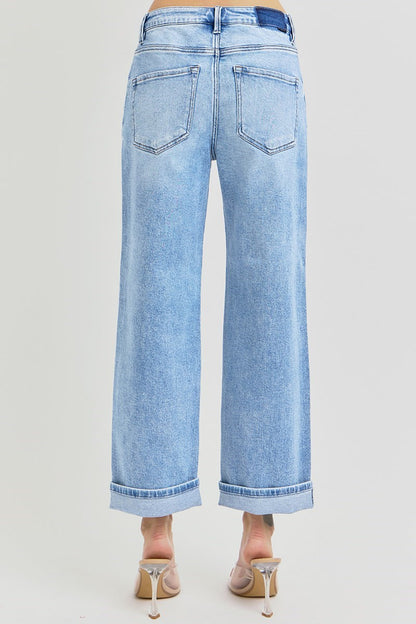 Risen HR Ankle Barrel Cuffed Jeans