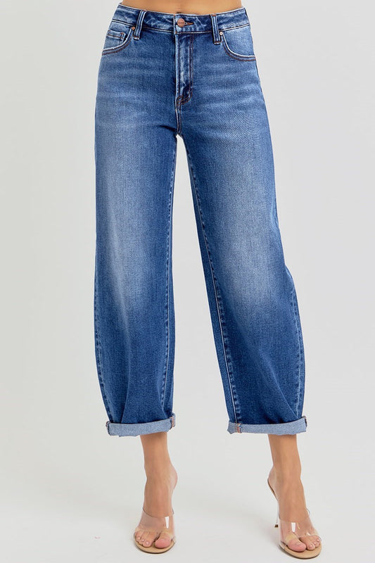Risen HR Crop Barrel Jeans