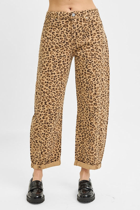 Risen Leopard Barrel Jean