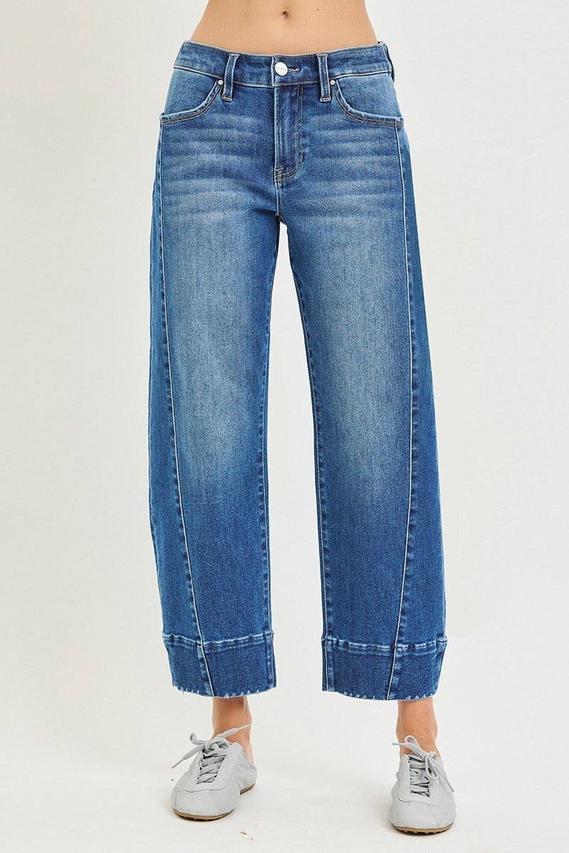 Medium Slouchy Crop Barrel Jeans