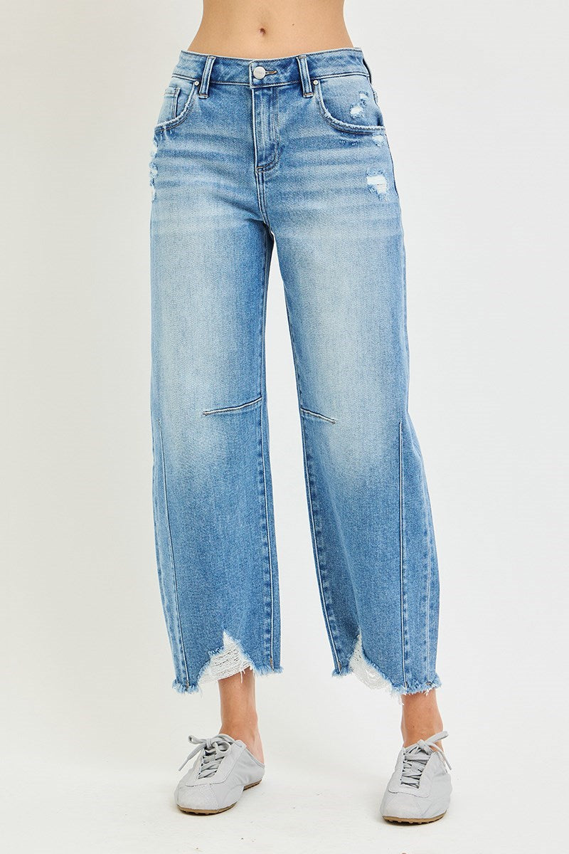 Slouchy Crop Barrel Jeans