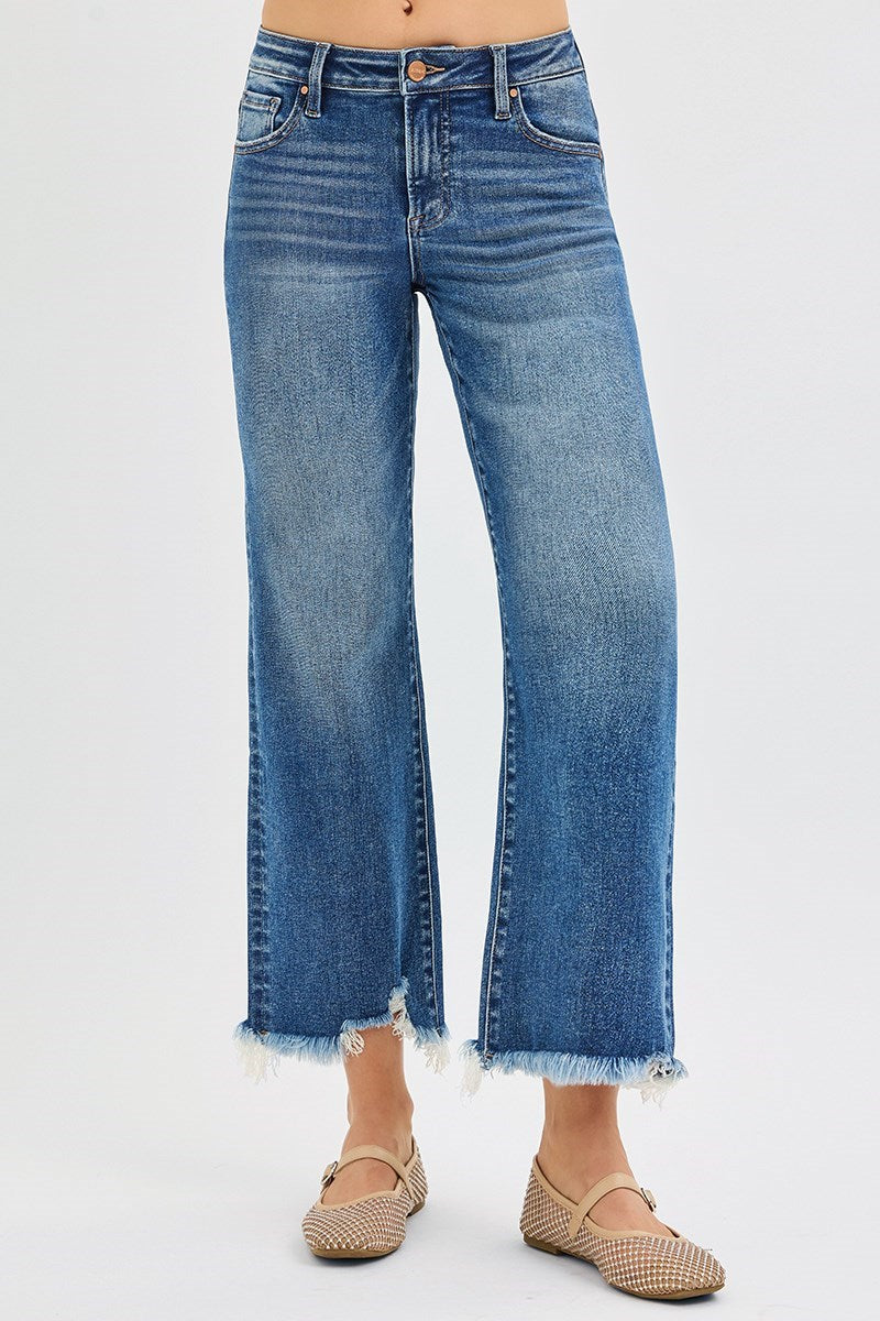 Risen MR Crop Straight Jeans - Dark