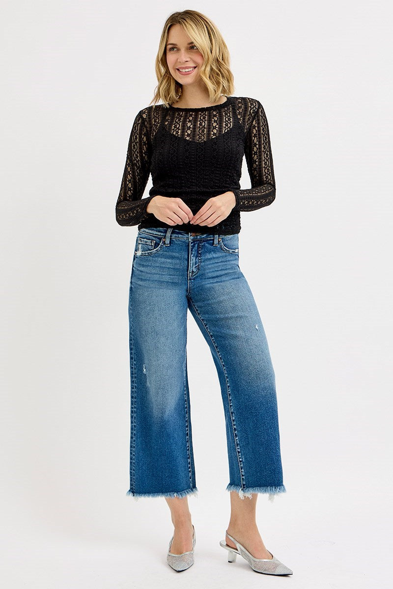 RISEN TC MR CROP STRAIGHT JEANS