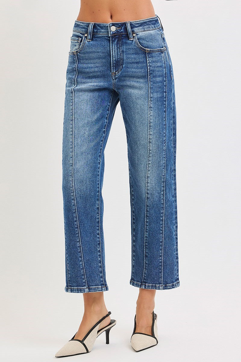 Risen HR Crop Straight Jeans