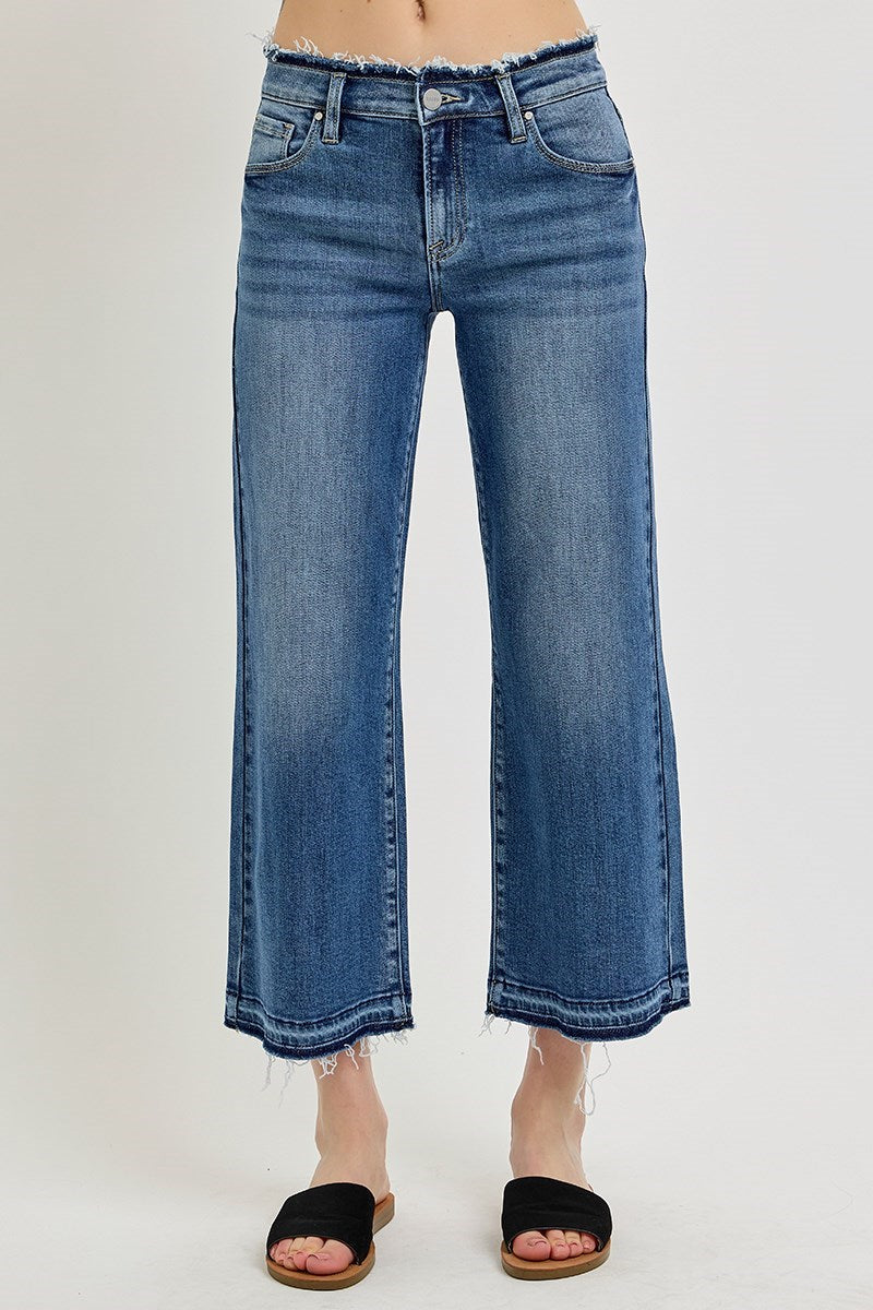 Risen MR Crop Wide Shadow Hem Jeans - Medium