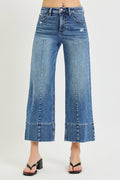 TC HR Crop Wide Seamed Jeans