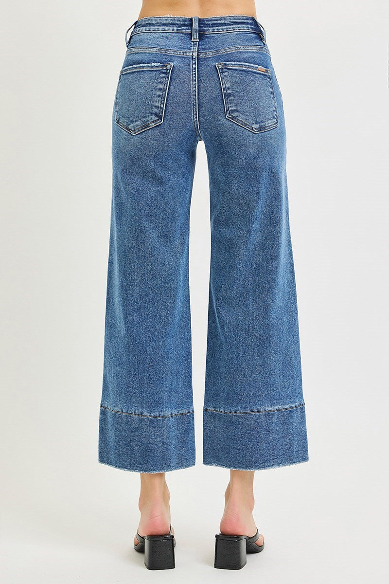 TC HR Crop Wide Seamed Jeans