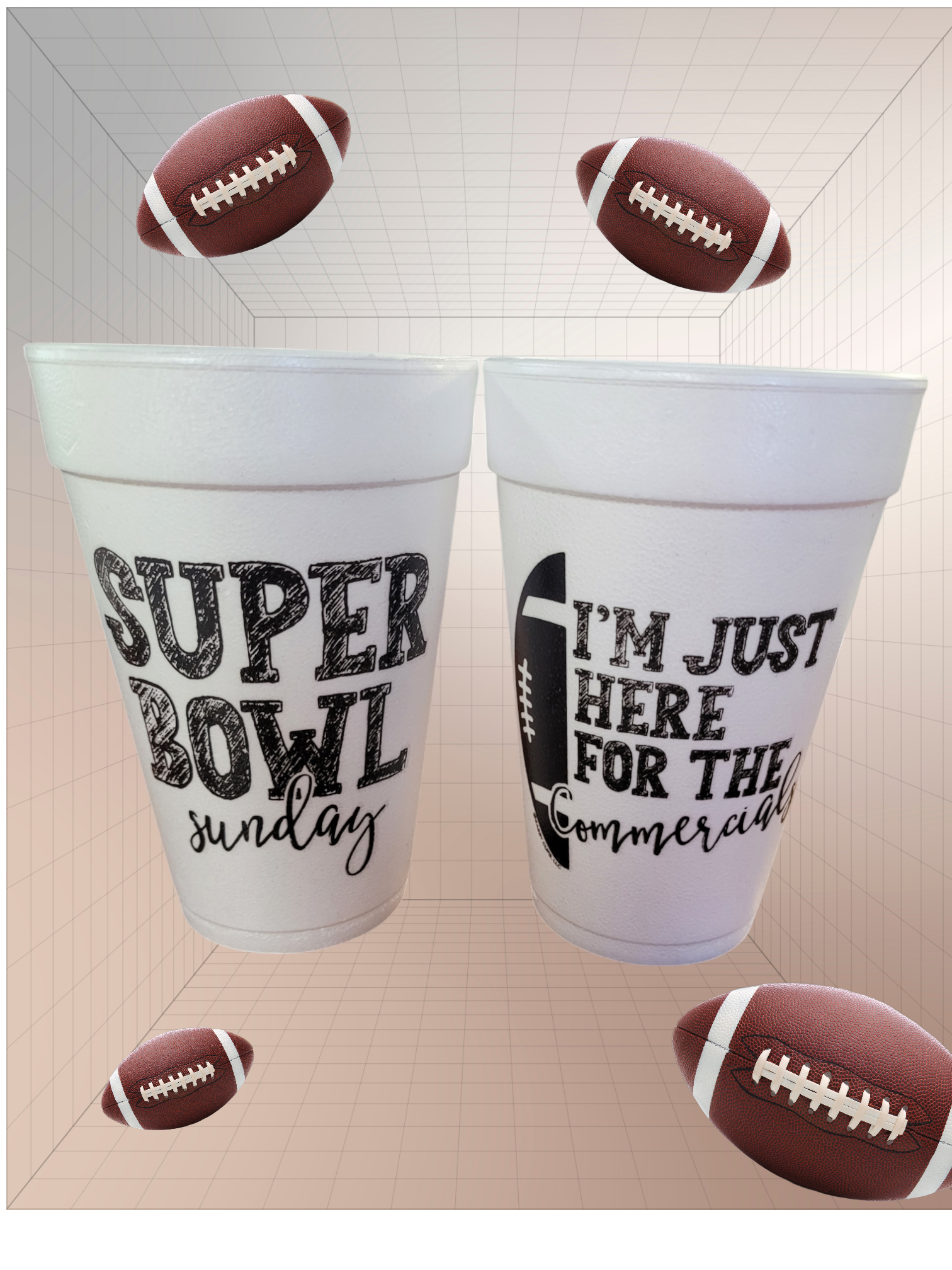 Super Bowl 16 oz Styrofoam Cup