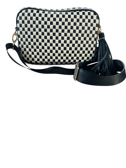 Black Checkered Crossbody Purse