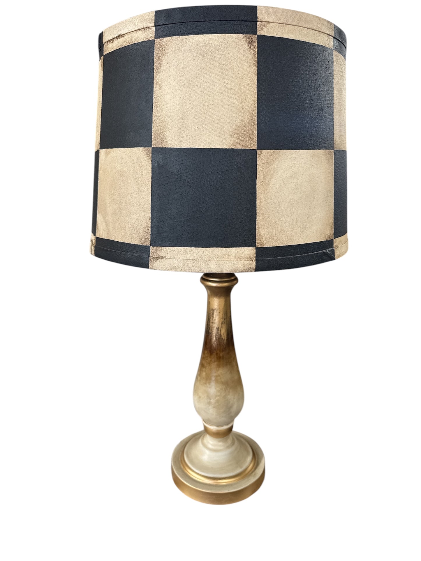 Checkered Lamp Shade with Ombre Base