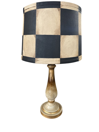 Checkered Lamp Shade with Ombre Base