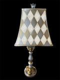 Gold and Silver Harlequin Design Lamp