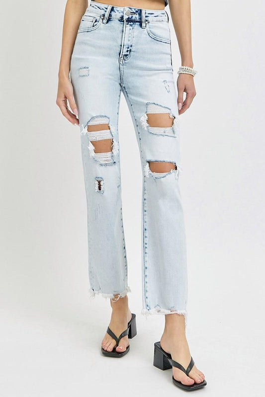 Risen Acid Light HR Ankle Straight Jeans