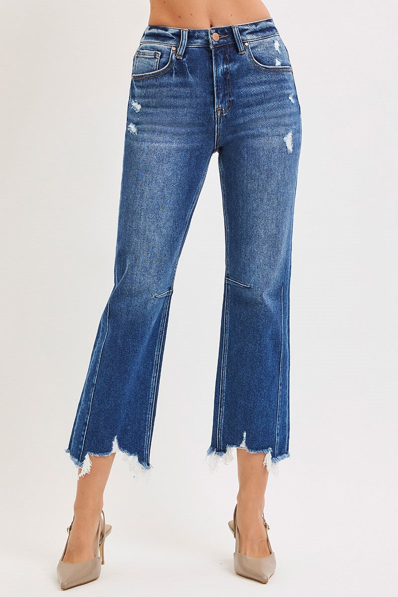 Risen HR Crop Straight Dis Hem Jean