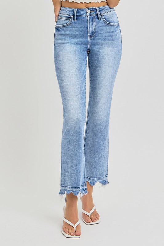 Risen HR Crop Straight Slim Jeans