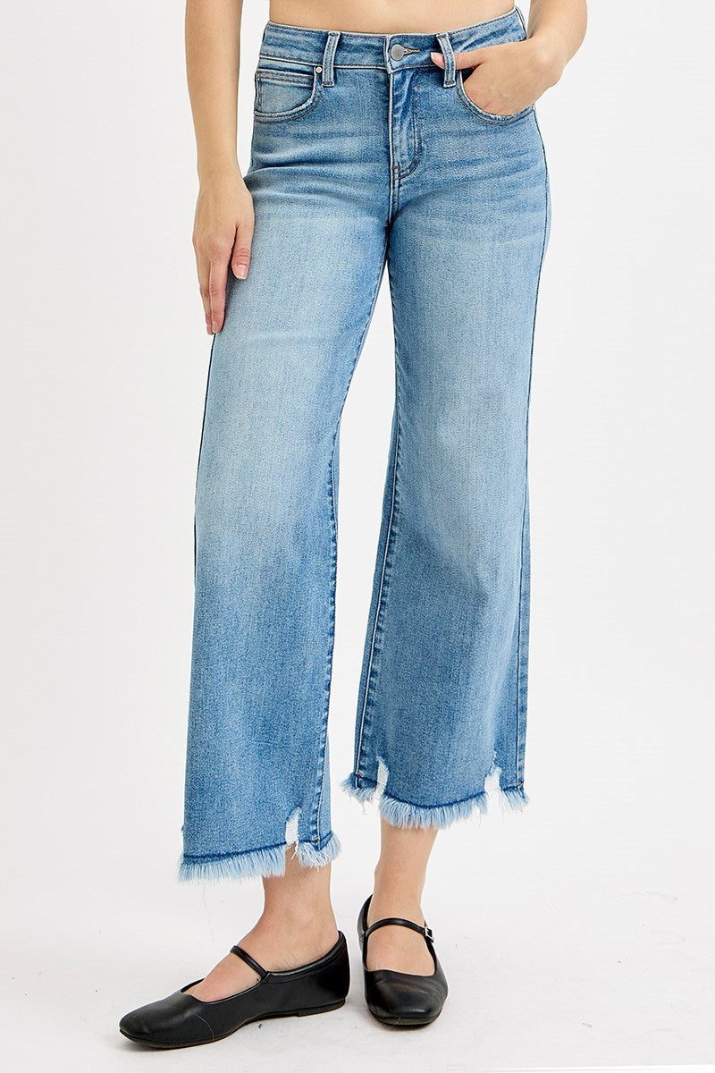 Risen MR Crop Wide Leg Jeans