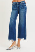 Dark Risen HR Crop Wide Leg Jeans