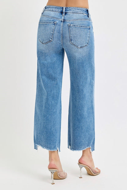 Risen HR Crop Wide Leg Jeans