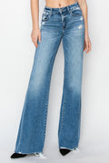 TC Mid Rise Wide Leg Jean - Medium in Color