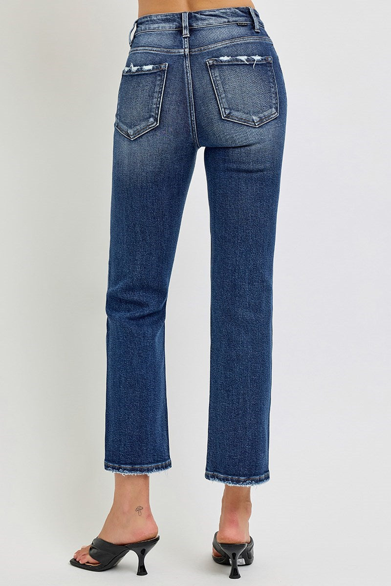 Risen HR Tummy Control Crop Straight Jeans