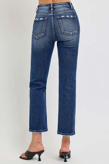 Risen HR Tummy Control Crop Straight Jeans
